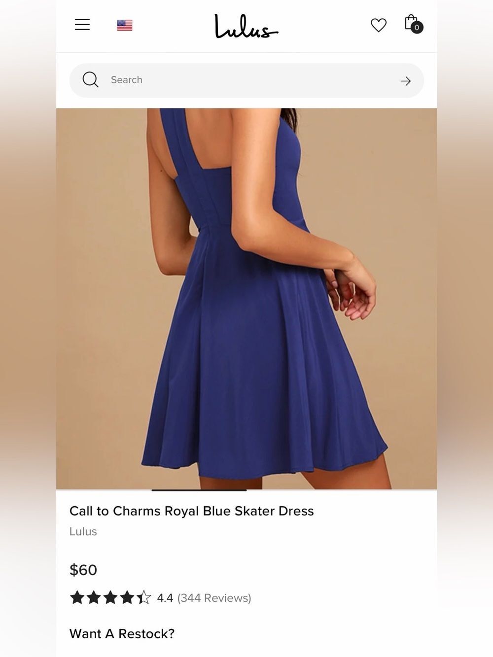 LULUS Women’s Call to Charms Royal Blue Sleeveless Skater Dress Size Small - Picture 3 of 12